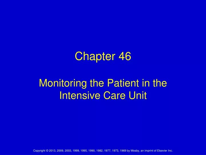 chapter 46 monitoring the patient in the intensive care unit