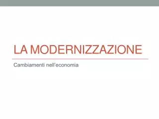 la modernizzazione