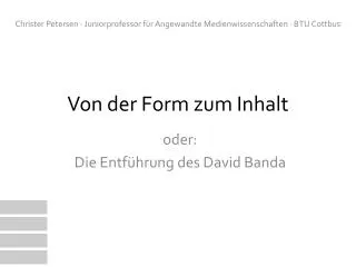 von der form zum inhalt