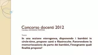 concorso docenti 2012