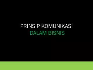prinsip komunikasi dalam bisnis