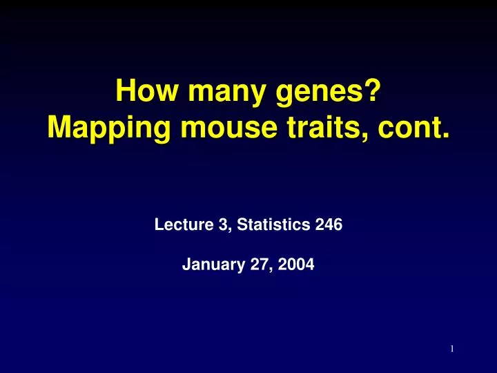 how many genes mapping mouse traits cont