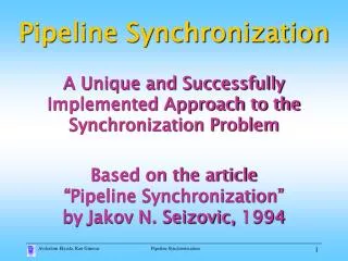 Pipeline Synchronization