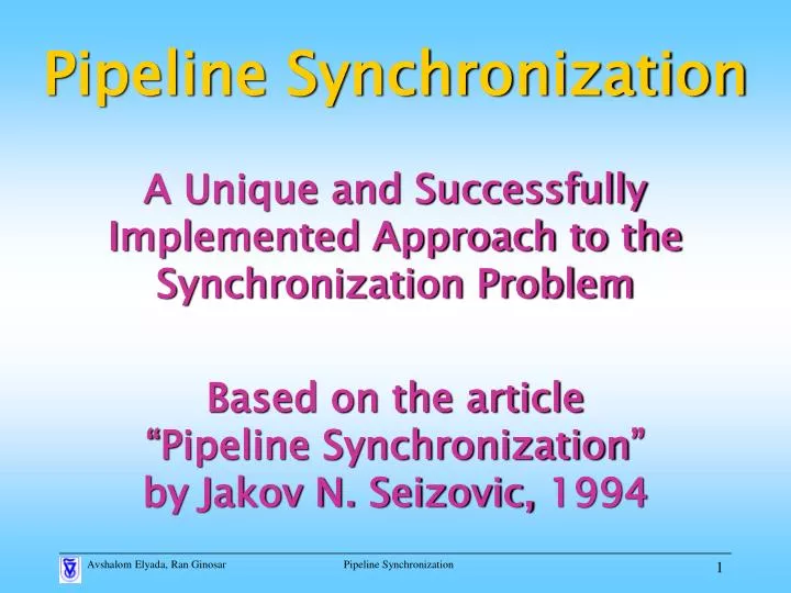 pipeline synchronization