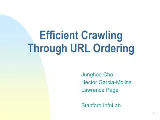 Efficient Crawling Through URL Ordering