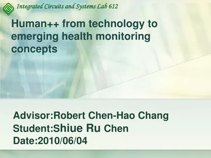 human from technology to emerging health monitoring concepts