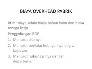 biaya overhead pabrik