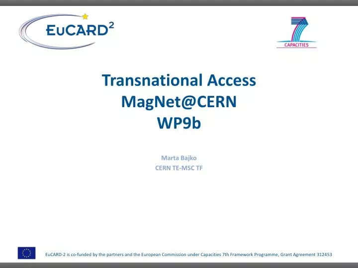 transnational access magnet @cern wp9b