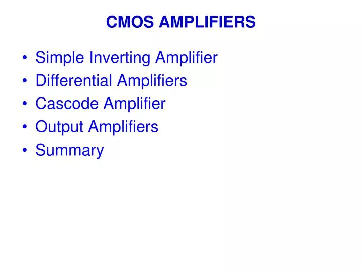 cmos amplifiers