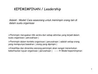 PPT - LEADERSHIP (Kepemimpinan) PowerPoint Presentation, Free Download ...