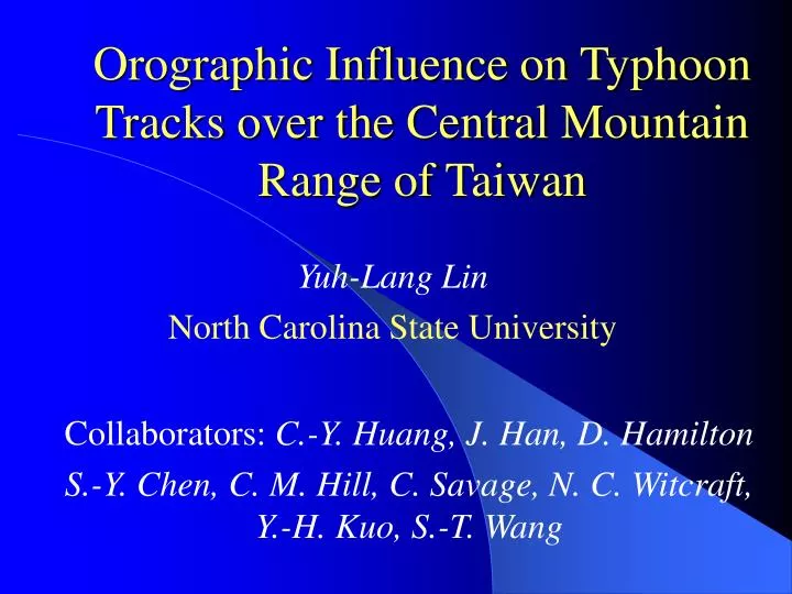 orographic influence on typhoon tracks over the central mountain range of taiwan