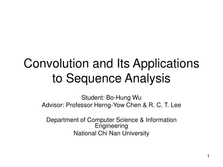 convolution and its applications to sequence analysis