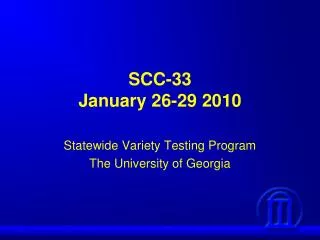 SCC-33 January 26-29 2010