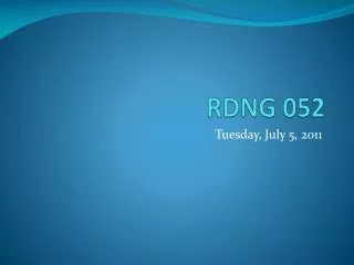 RDNG 052