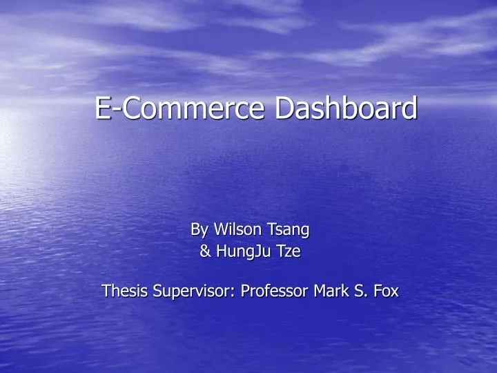 e commerce dashboard