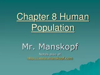 Chapter 8 Human Population