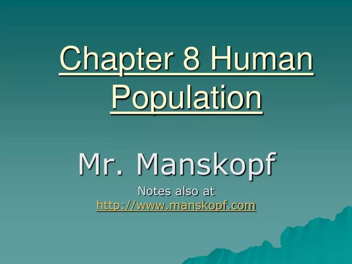 chapter 8 human population