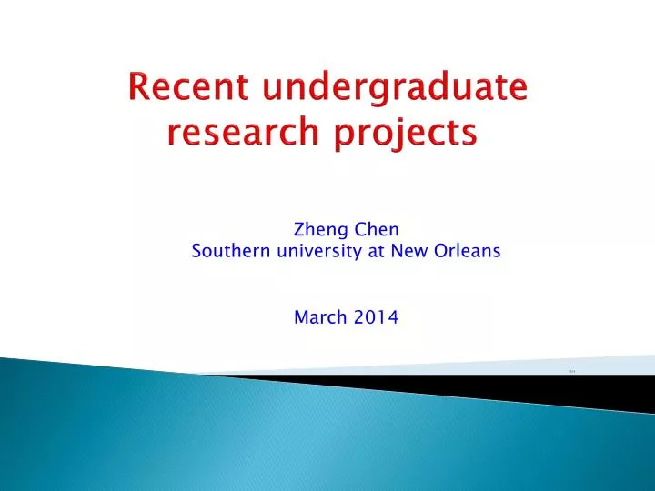 recent undergraduate research projects