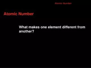 Atomic Number