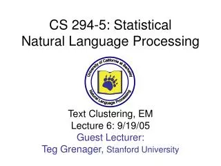 CS 294-5: Statistical Natural Language Processing
