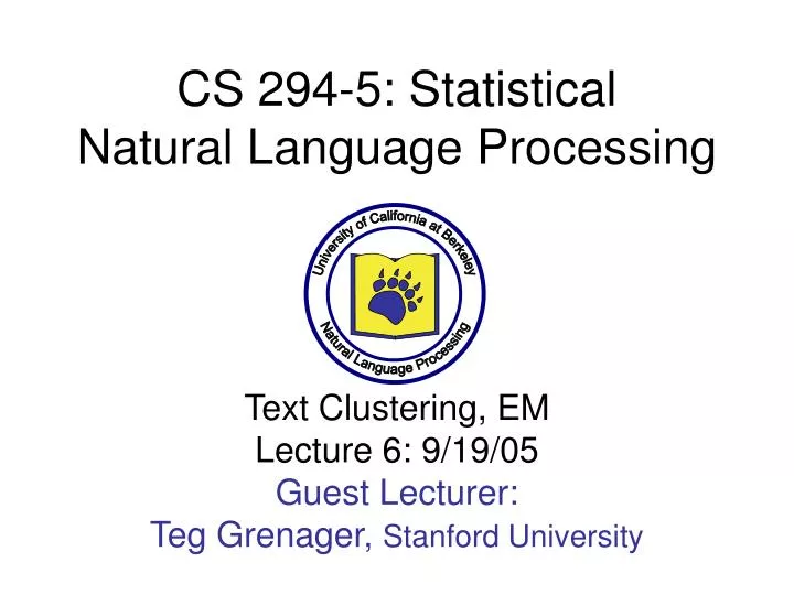 cs 294 5 statistical natural language processing