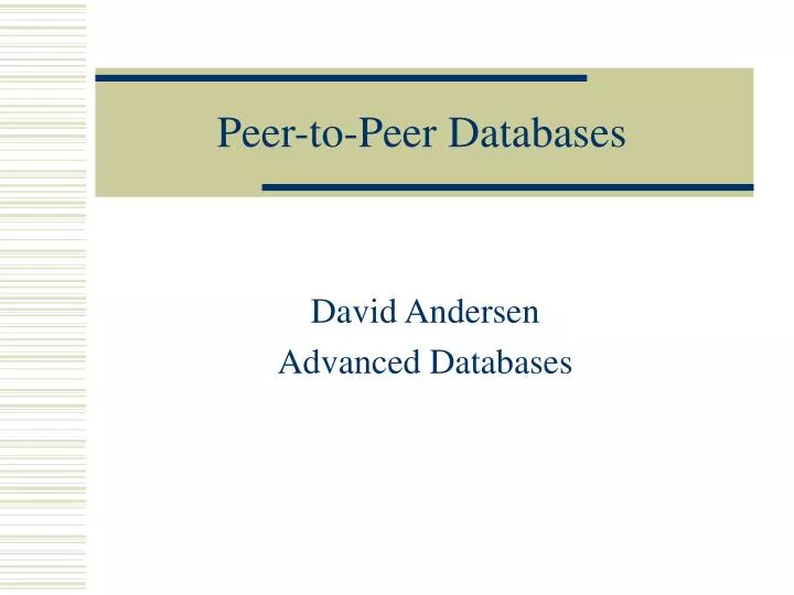 peer to peer databases