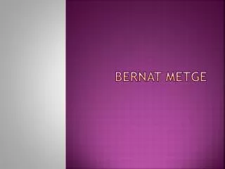 bernat metge