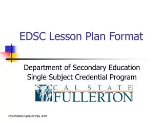 EDSC Lesson Plan Format