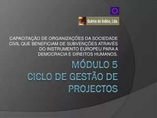 m dulo 5 ciclo de gest o de projectos