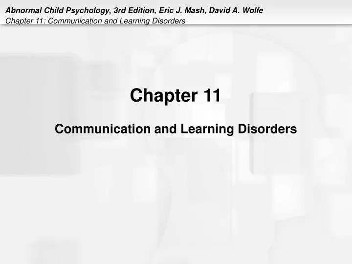 chapter 11 communication and learning disorders