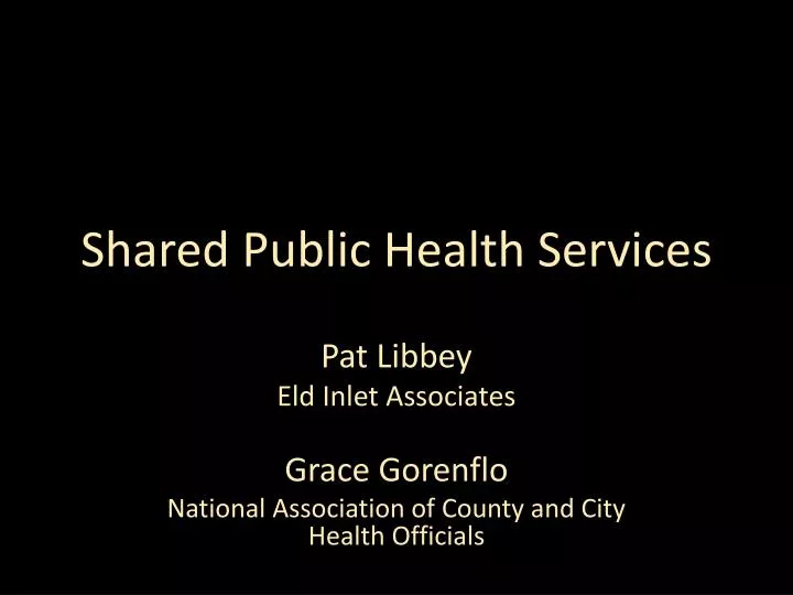 shared public health services