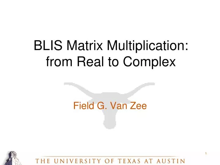 blis matrix multiplication from real to complex