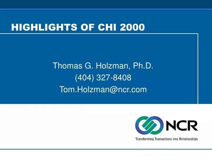 highlights of chi 2000