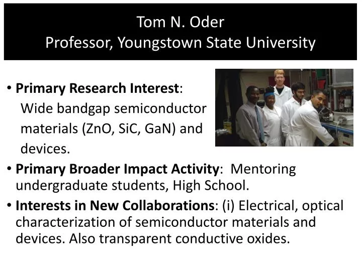 tom n oder professor youngstown state university