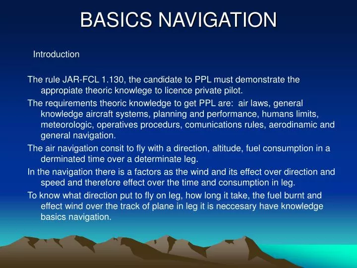 basics navigation