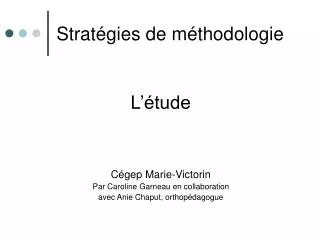 strat gies de m thodologie