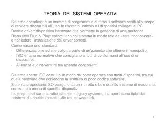 teoria dei sistemi operativi