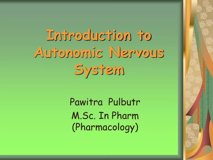introduction to autonomic nervous system