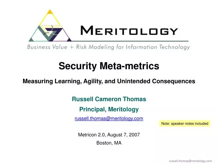 security meta metrics measuring learning agility and unintended consequences
