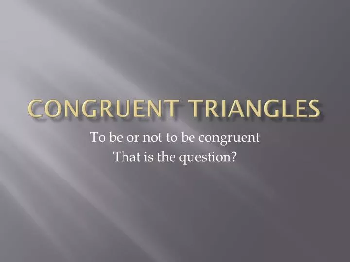 congruent triangles