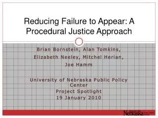 reducing failure to appear a procedural justice approach