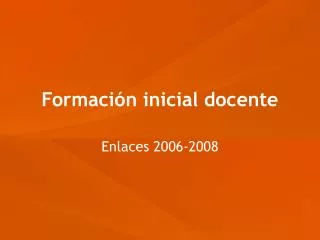 formaci n inicial docente