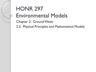 HONR 297 Environmental Models