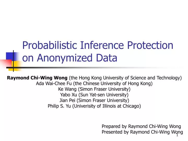 probabilistic inference protection on anonymized data