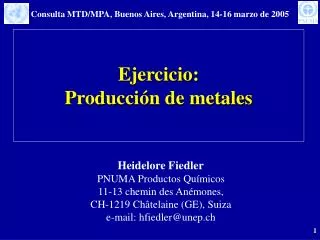 ejercicio producci n de metales