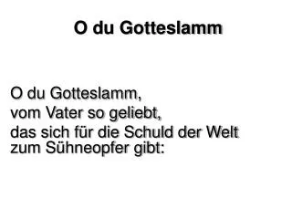 o du gotteslamm