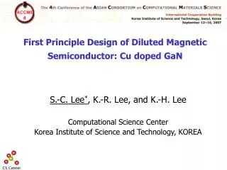 First Principle Design of Diluted Magnetic Semiconductor: Cu doped GaN