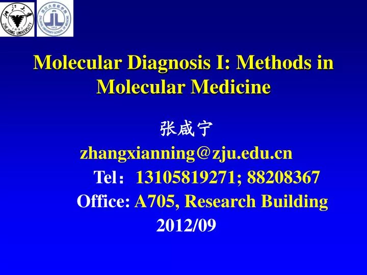 molecular diagnosis i methods in molecular medicine
