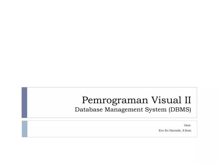 pemrograman visual ii database management system dbms
