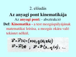 az anyagi pont kinematik ja